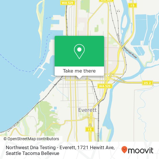 Northwest Dna Testing - Everett, 1721 Hewitt Ave map