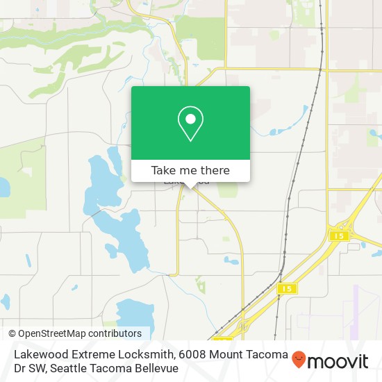 Mapa de Lakewood Extreme Locksmith, 6008 Mount Tacoma Dr SW