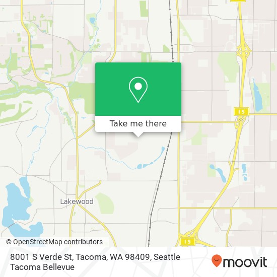 Mapa de 8001 S Verde St, Tacoma, WA 98409
