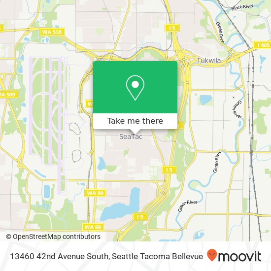 13460 42nd Avenue South, 13460 42nd Ave S, SeaTac, WA 98188, USA map