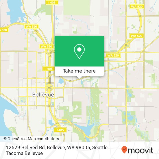 Mapa de 12629 Bel Red Rd, Bellevue, WA 98005