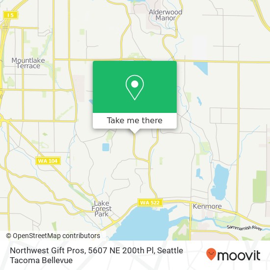 Mapa de Northwest Gift Pros, 5607 NE 200th Pl