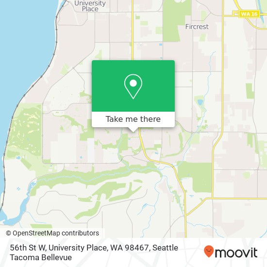 56th St W, University Place, WA 98467 map