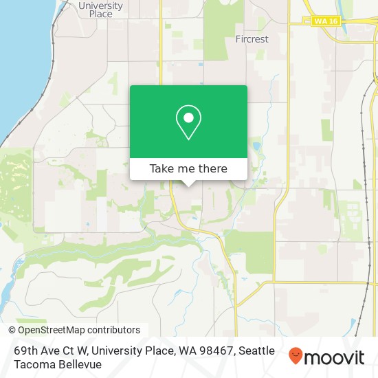 69th Ave Ct W, University Place, WA 98467 map