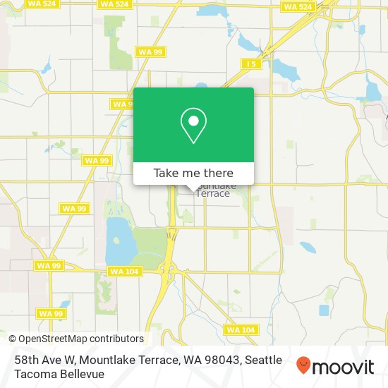 Mapa de 58th Ave W, Mountlake Terrace, WA 98043