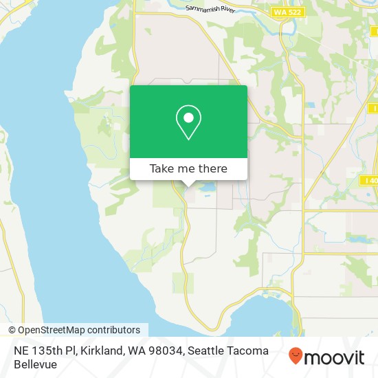 Mapa de NE 135th Pl, Kirkland, WA 98034