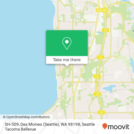 Mapa de SH-509, Des Moines (Seattle), WA 98198