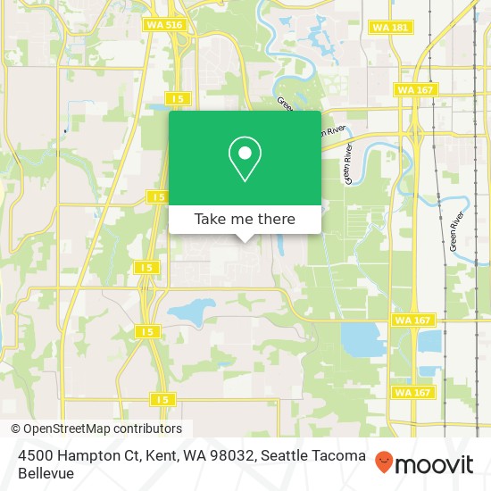 Mapa de 4500 Hampton Ct, Kent, WA 98032