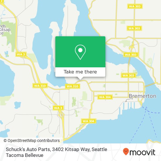 Mapa de Schuck's Auto Parts, 3402 Kitsap Way