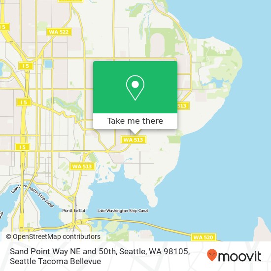 Sand Point Way NE and 50th, Seattle, WA 98105 map