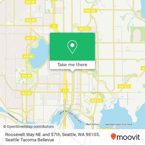 Roosevelt Way NE and 57th, Seattle, WA 98105 map