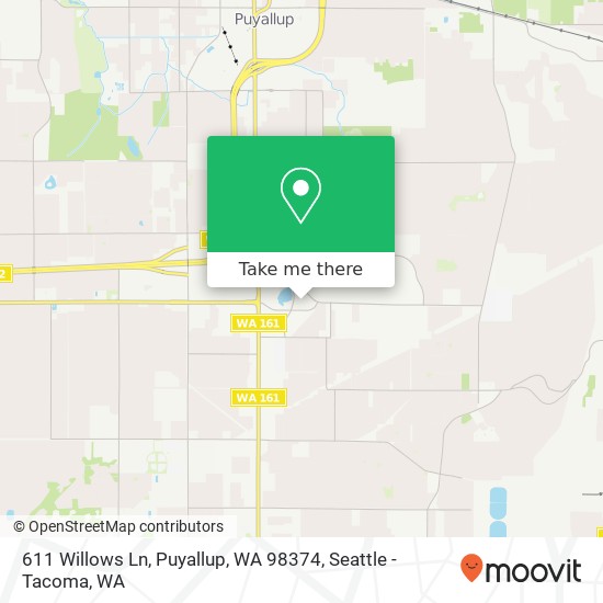 Mapa de 611 Willows Ln, Puyallup, WA 98374