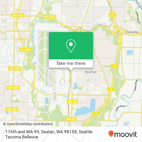 176th and WA-99, Seatac, WA 98188 map