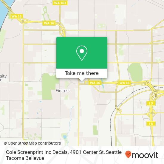 Mapa de Cole Screenprint Inc Decals, 4901 Center St