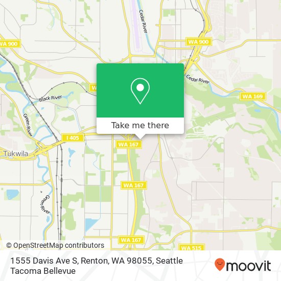 Mapa de 1555 Davis Ave S, Renton, WA 98055