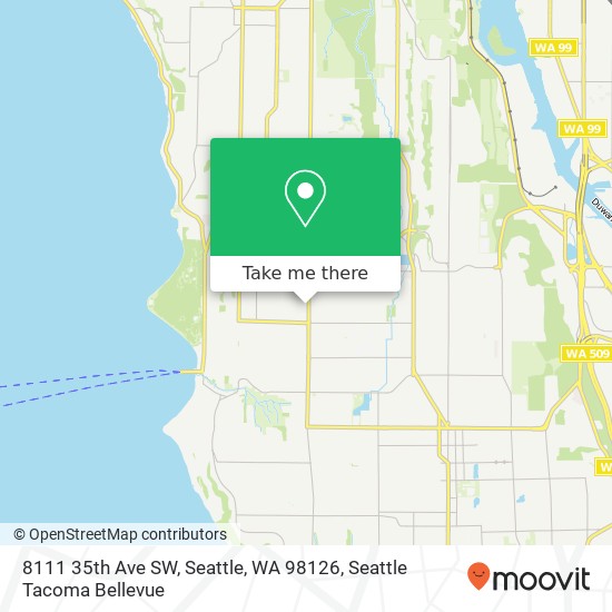 Mapa de 8111 35th Ave SW, Seattle, WA 98126