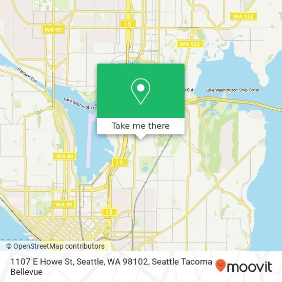 Mapa de 1107 E Howe St, Seattle, WA 98102