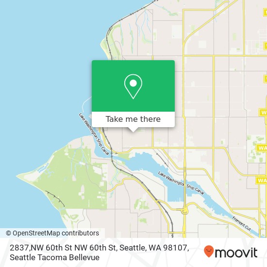 Mapa de 2837,NW 60th St NW 60th St, Seattle, WA 98107