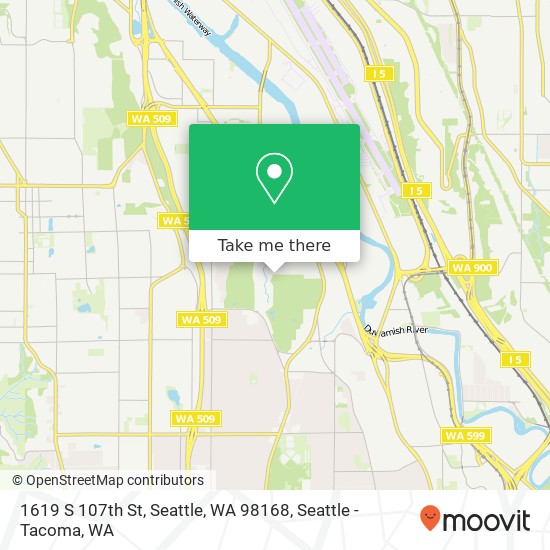 Mapa de 1619 S 107th St, Seattle, WA 98168
