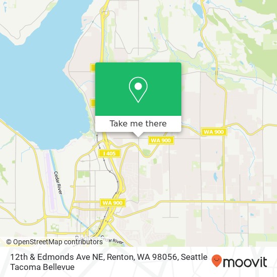 Mapa de 12th & Edmonds Ave NE, Renton, WA 98056