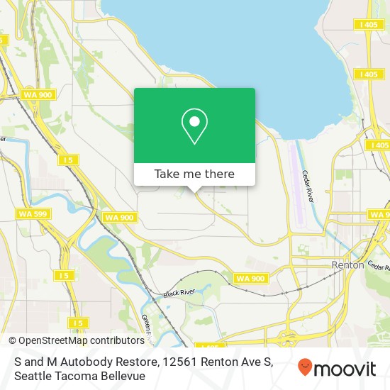 Mapa de S and M Autobody Restore, 12561 Renton Ave S