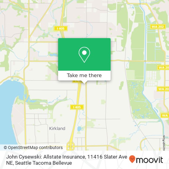 Mapa de John Cysewski: Allstate Insurance, 11416 Slater Ave NE