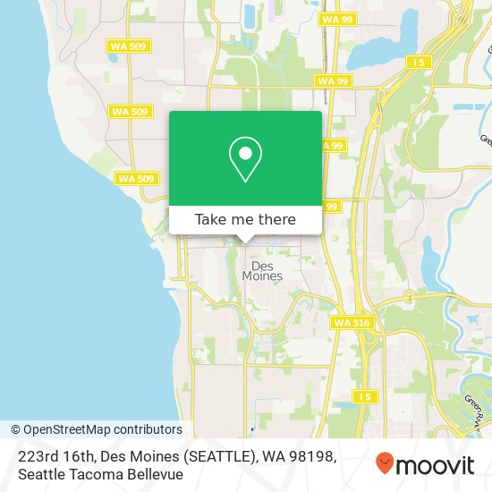 Mapa de 223rd 16th, Des Moines (SEATTLE), WA 98198