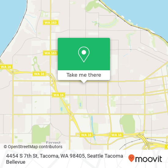 Mapa de 4454 S 7th St, Tacoma, WA 98405