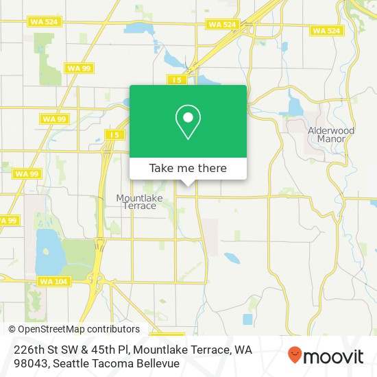 Mapa de 226th St SW & 45th Pl, Mountlake Terrace, WA 98043