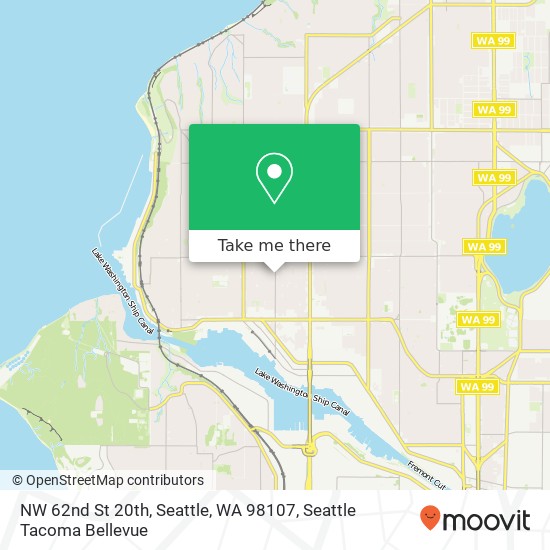 Mapa de NW 62nd St 20th, Seattle, WA 98107