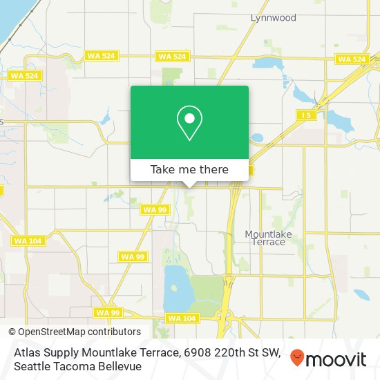 Atlas Supply Mountlake Terrace, 6908 220th St SW map