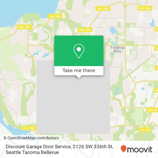 Discount Garage Door Service, 2126 SW 336th St map