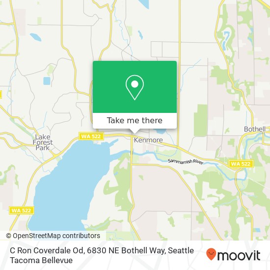 Mapa de C Ron Coverdale Od, 6830 NE Bothell Way