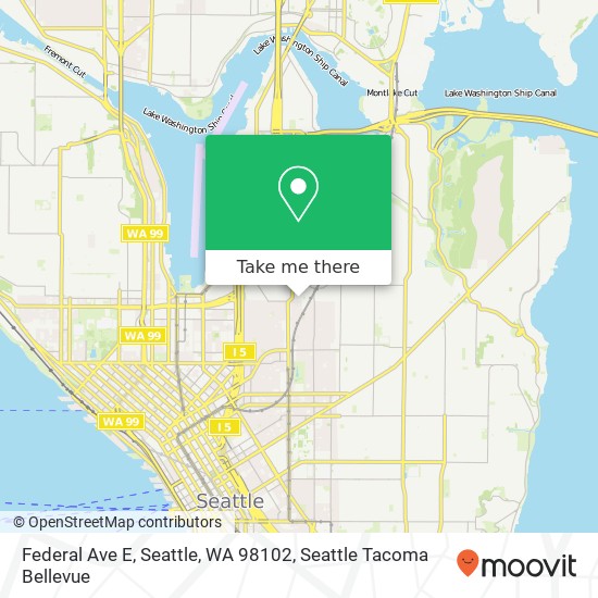 Mapa de Federal Ave E, Seattle, WA 98102