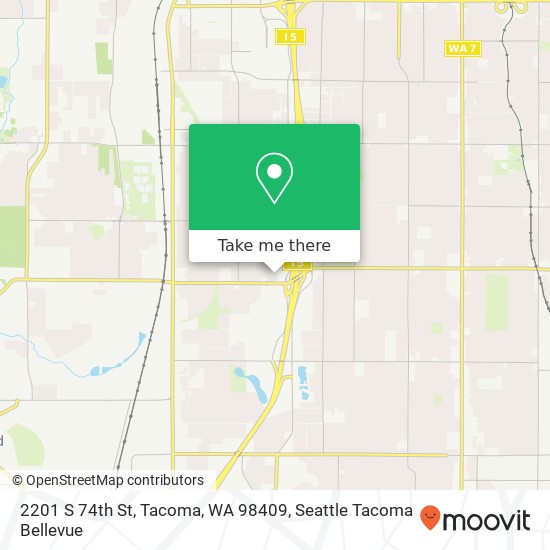Mapa de 2201 S 74th St, Tacoma, WA 98409