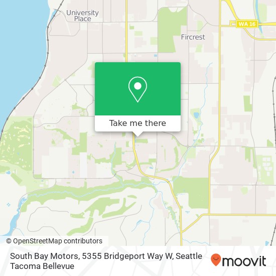South Bay Motors, 5355 Bridgeport Way W map