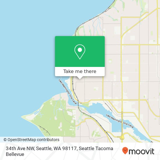 Mapa de 34th Ave NW, Seattle, WA 98117