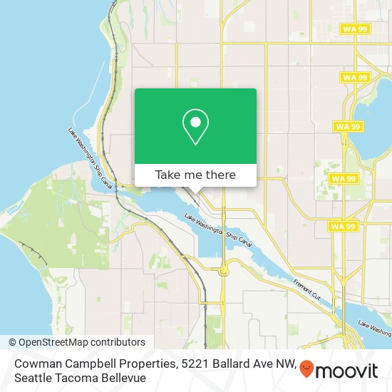 Mapa de Cowman Campbell Properties, 5221 Ballard Ave NW