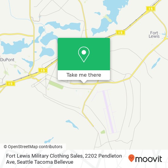 Mapa de Fort Lewis Military Clothing Sales, 2202 Pendleton Ave