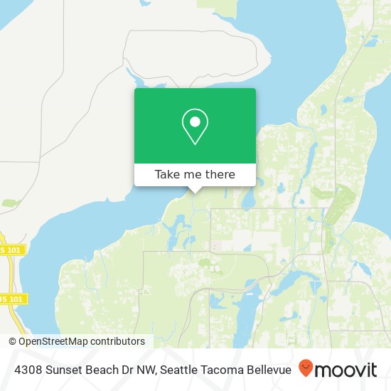 Mapa de 4308 Sunset Beach Dr NW, Olympia, WA 98502