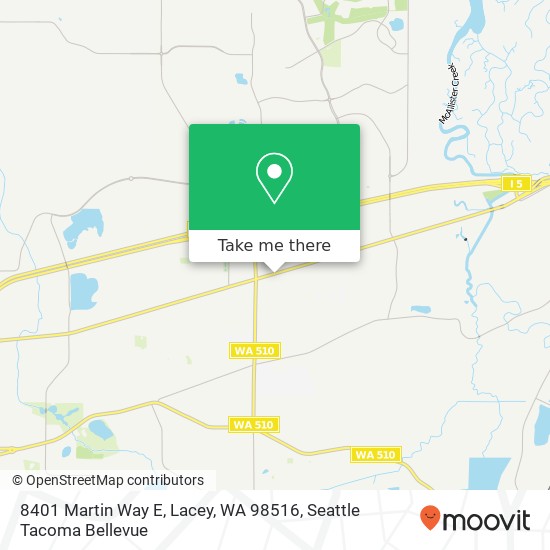 Mapa de 8401 Martin Way E, Lacey, WA 98516