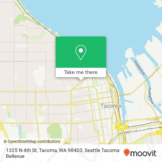 Mapa de 1325 N 4th St, Tacoma, WA 98403