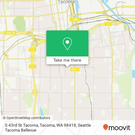 Mapa de S 43rd St Tacoma, Tacoma, WA 98418