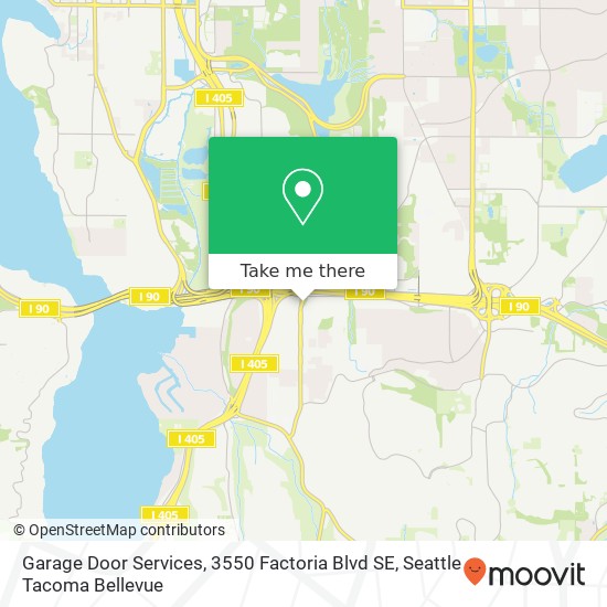 Garage Door Services, 3550 Factoria Blvd SE map