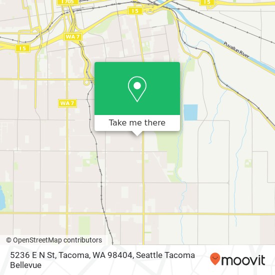 Mapa de 5236 E N St, Tacoma, WA 98404