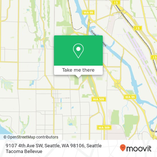 Mapa de 9107 4th Ave SW, Seattle, WA 98106