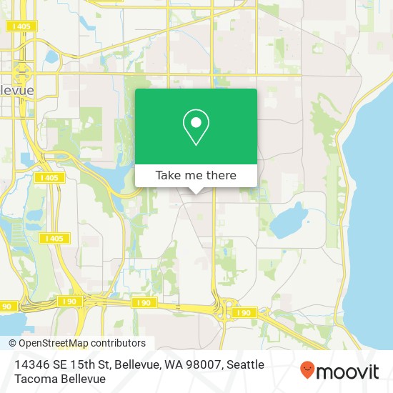 Mapa de 14346 SE 15th St, Bellevue, WA 98007