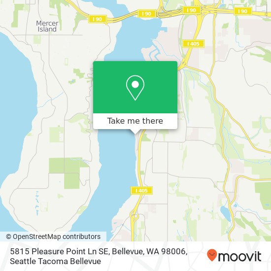 Mapa de 5815 Pleasure Point Ln SE, Bellevue, WA 98006