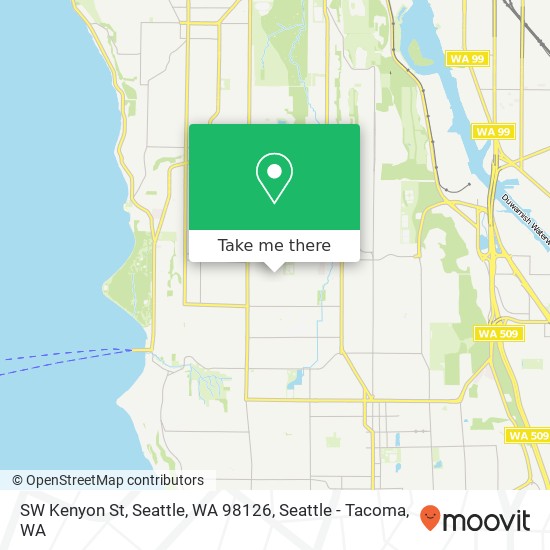 Mapa de SW Kenyon St, Seattle, WA 98126