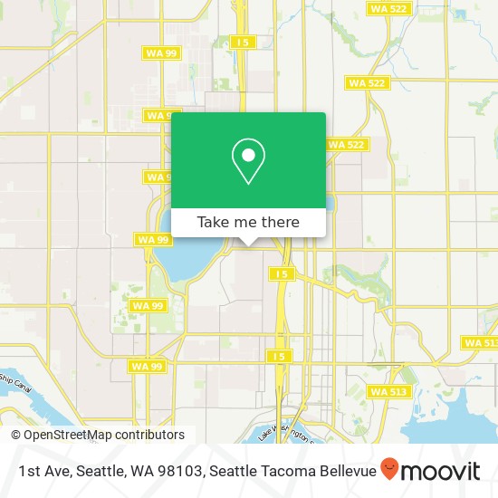 Mapa de 1st Ave, Seattle, WA 98103